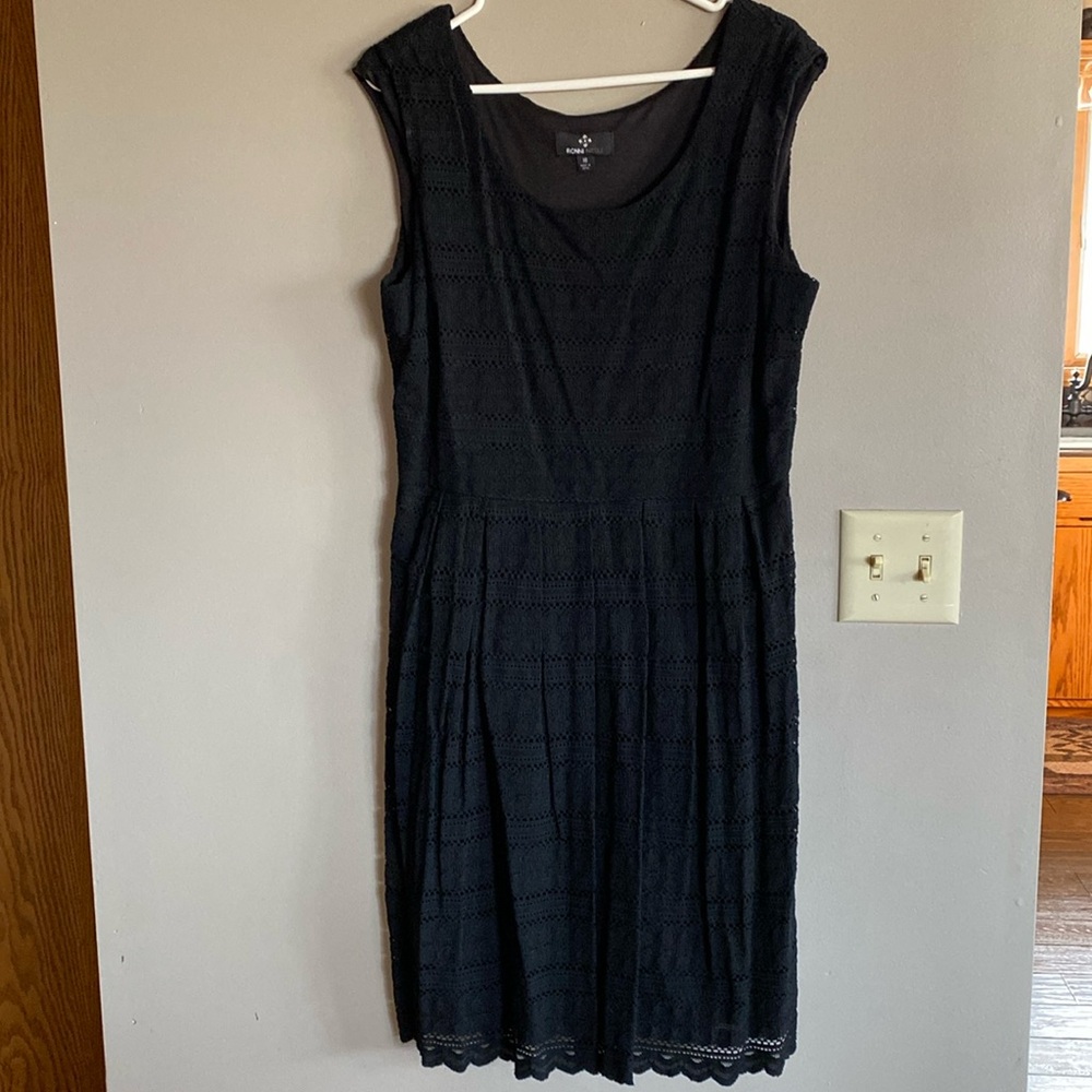 Black Knit Lace Tank Dress